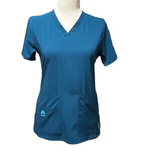 Carhartt Force Women’s Modern Fit Scrub Top Teal Blue XSmall